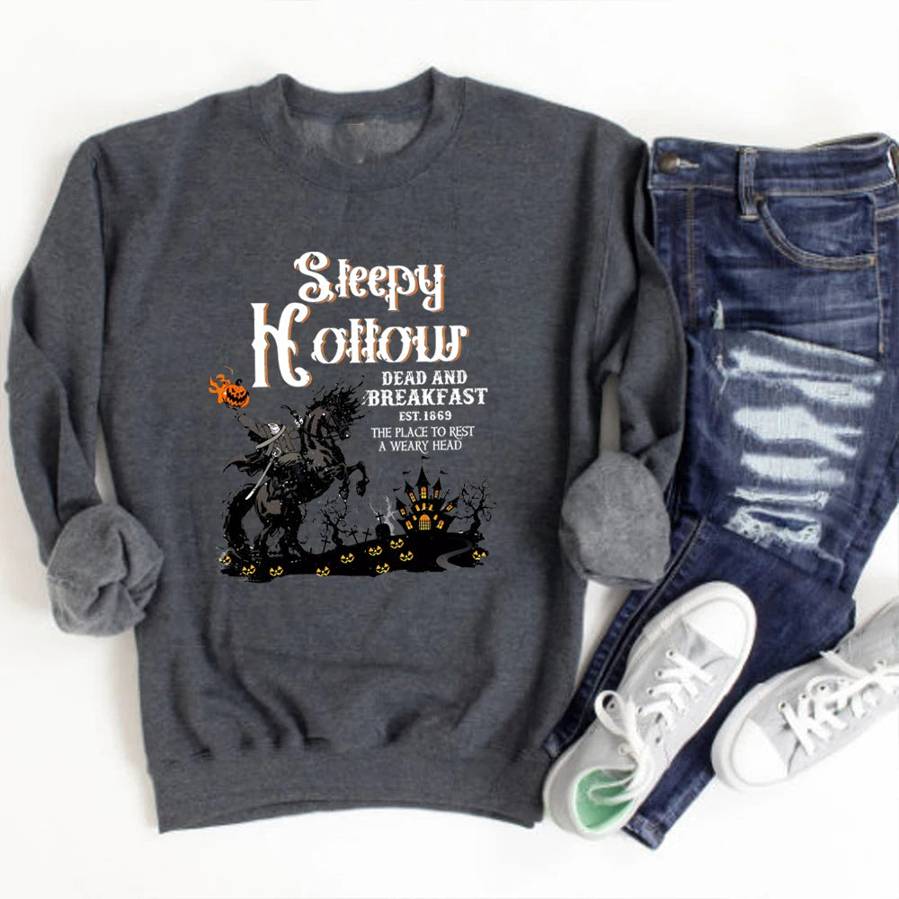 Biliannei Halloween Horror Headless Horseman Pullover Sweatshirt