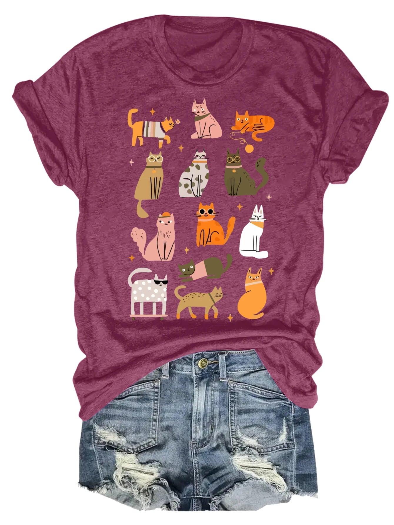 Cat Pattern Tank Top For Women Casual Sportswear For Summer