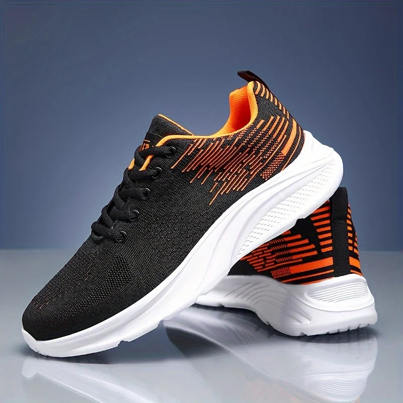 Unisex Lightweight Knit Mesh Athletic Sneakers With Shock Absorption