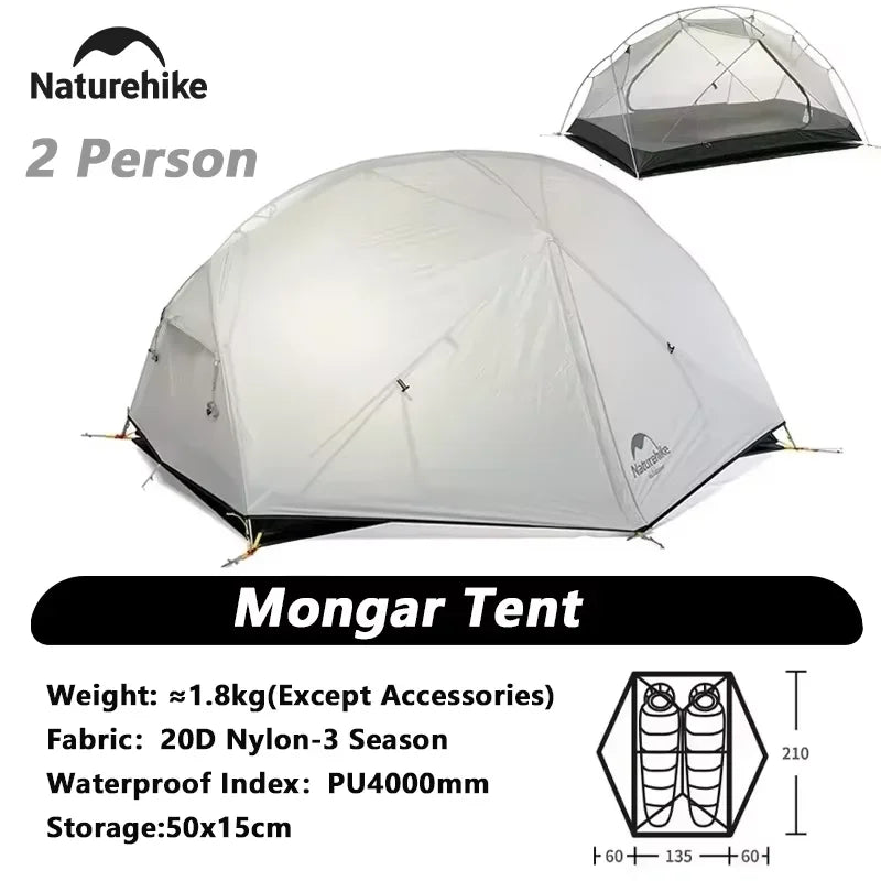 Naturehike Mongar Two Person Tent Ultralight Waterproof Nylon