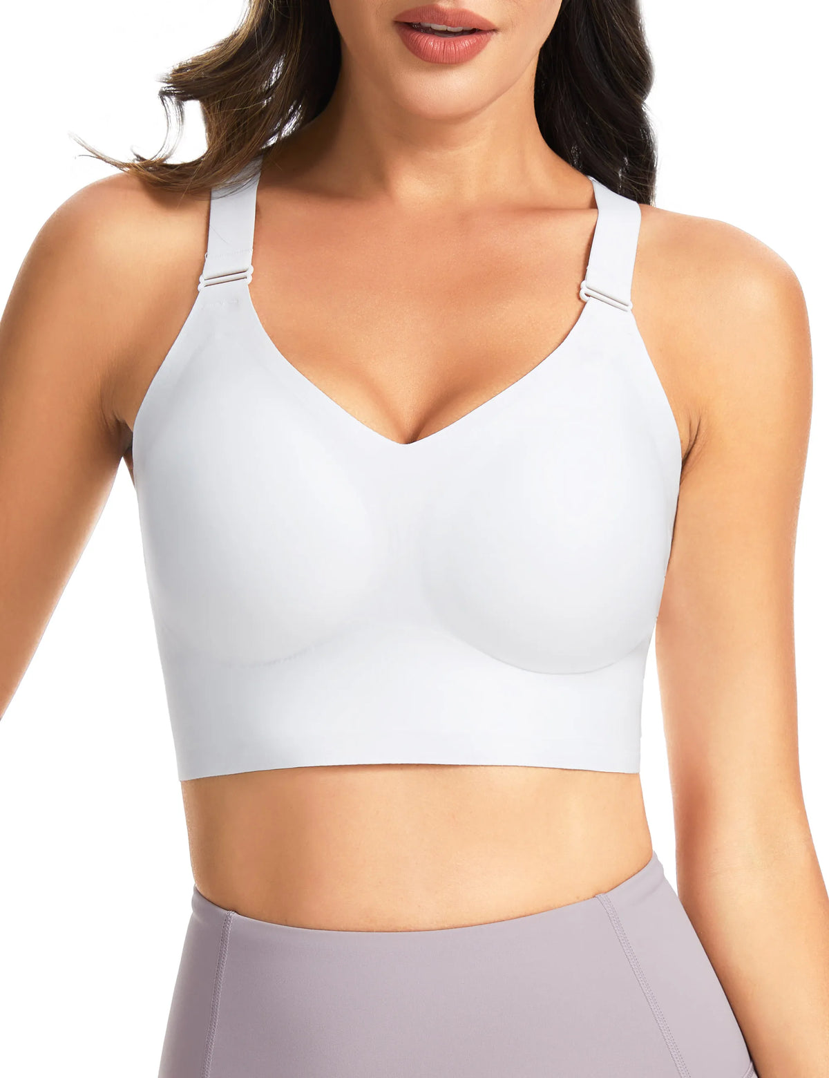 THE GYM PEOPLE Women's Wireless Racerback Seamless Push Up Bra