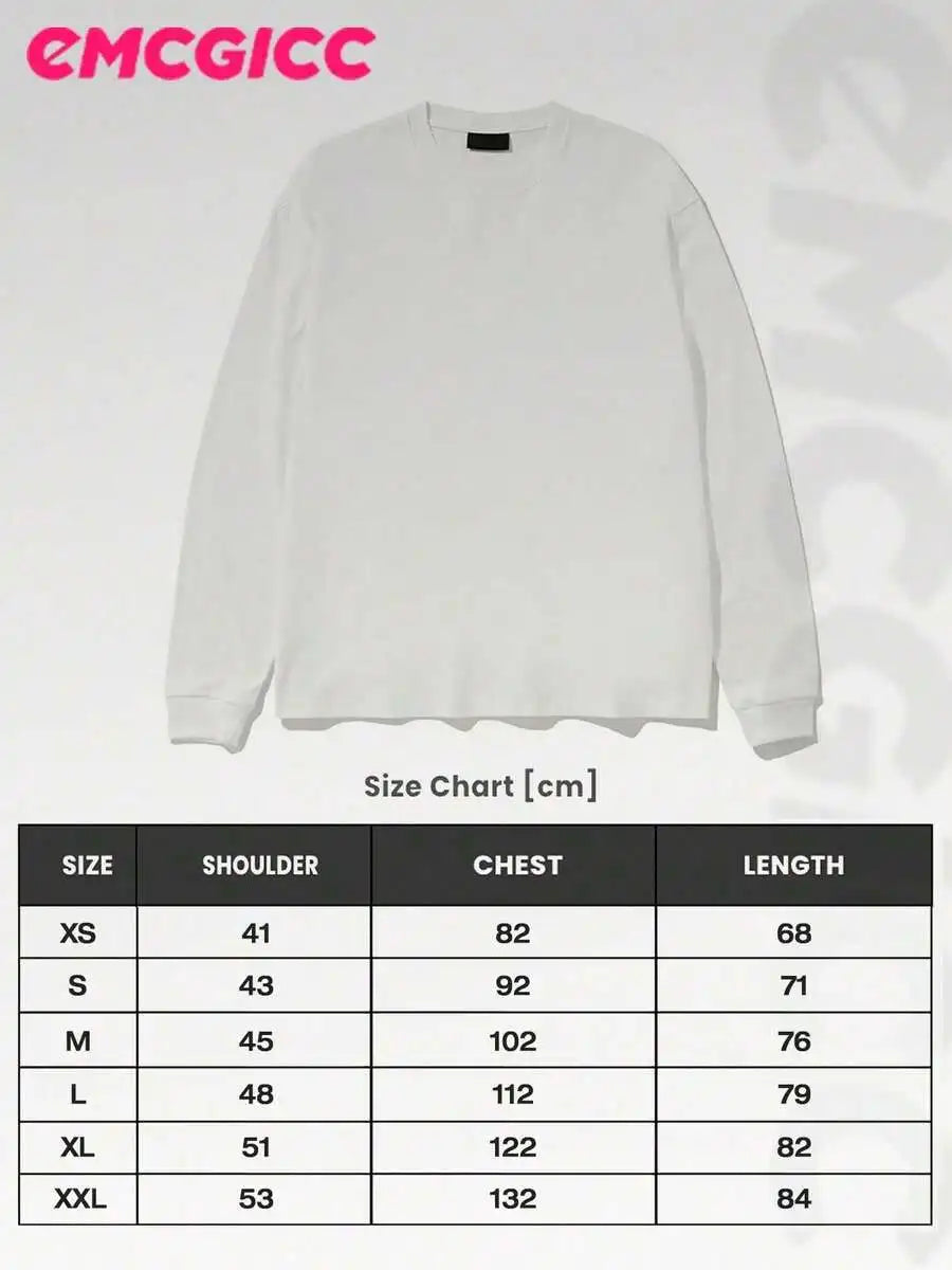 Manfinity Y2K Thin Long Sleeve Cotton Graphic T Shirt Men