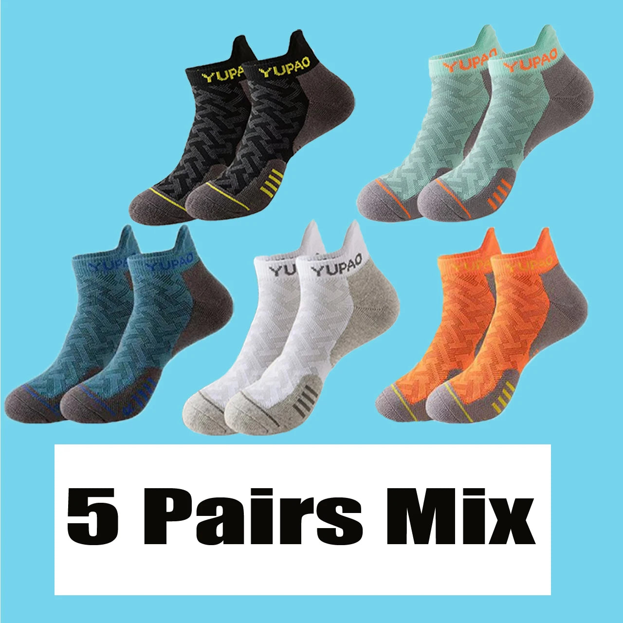Men's Quick Dry Ankle Socks 2/3/5 Pairs For Running