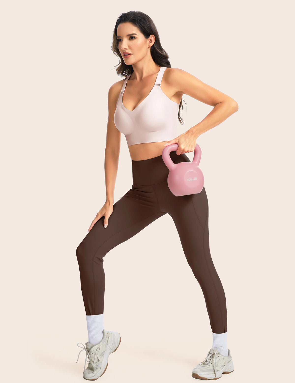 THE GYM PEOPLE Women's Wireless Racerback Seamless Push Up Bra
