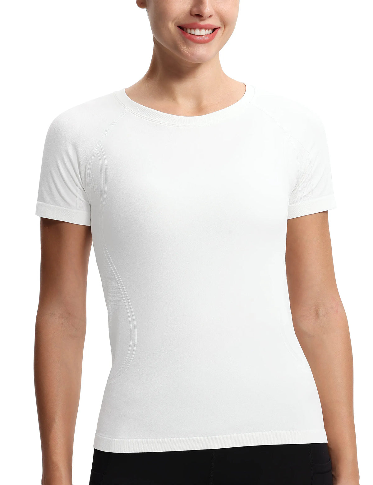 The Gym People Women Seamless Short Sleeve Workout Tee