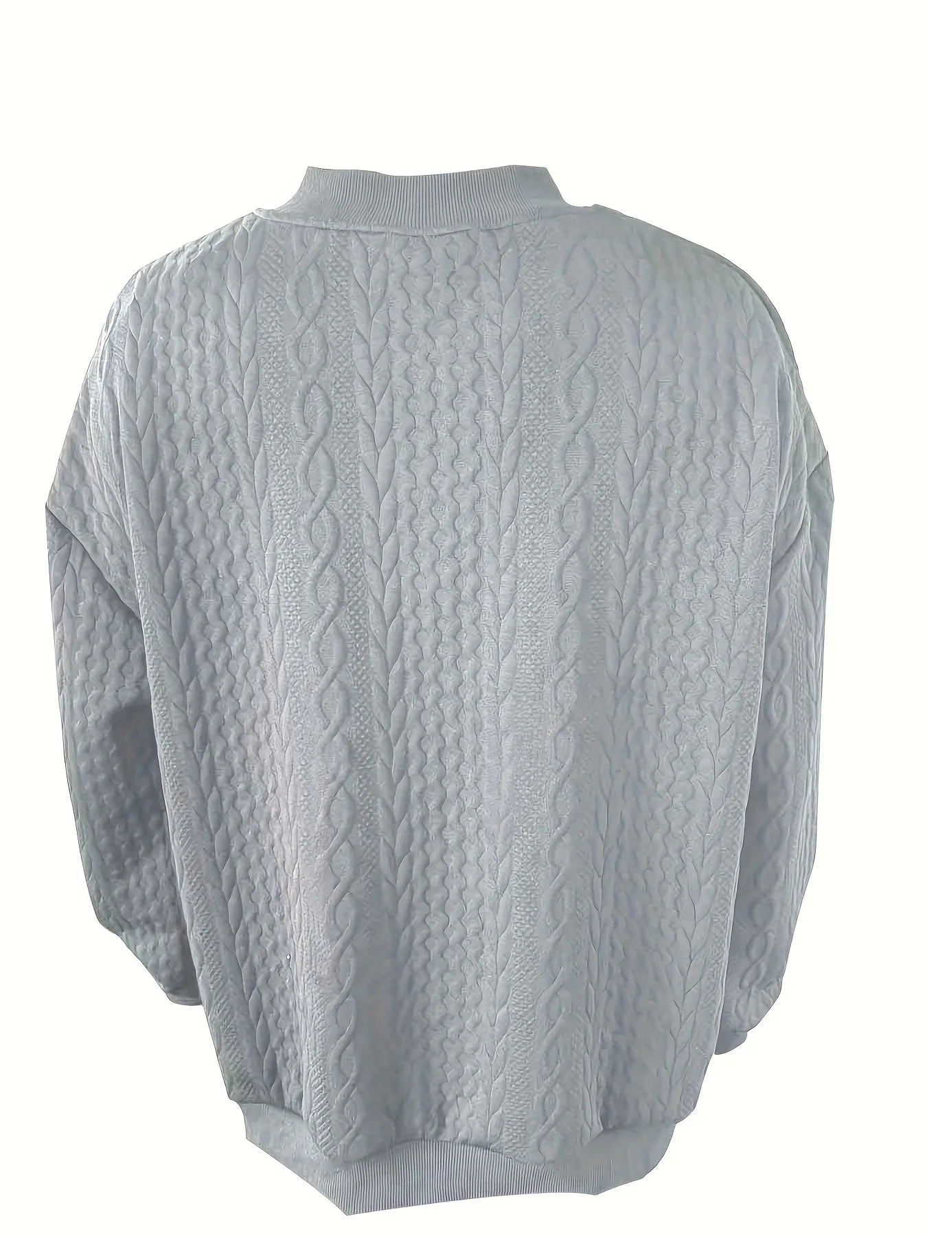 Cable Knit Zip Front Cardigan With Pockets For Daily Wear