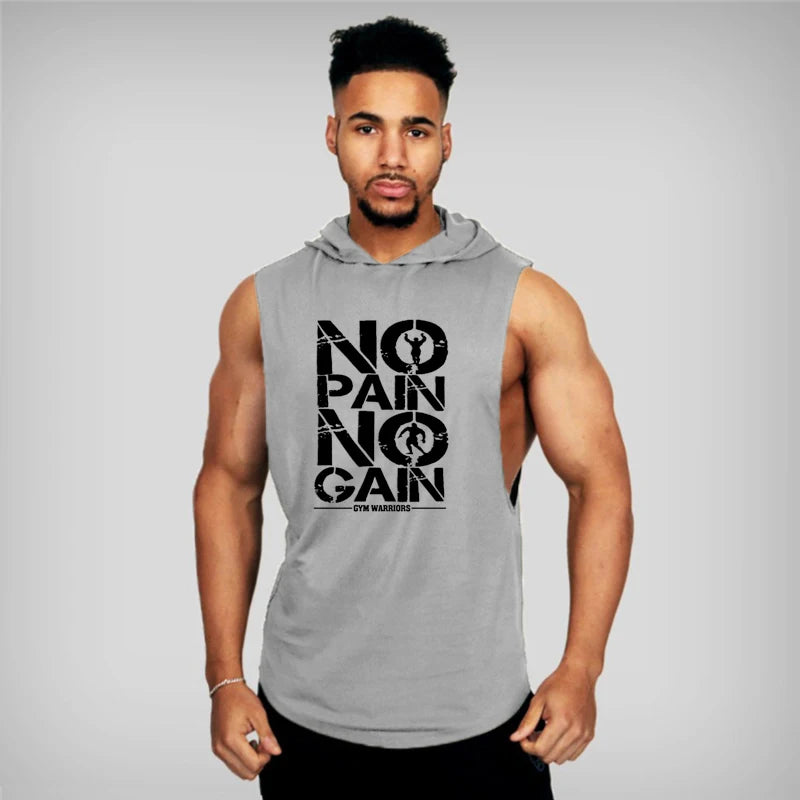 Womens Breathable Cotton Sleeveless Hoodie Tank Top For Gym