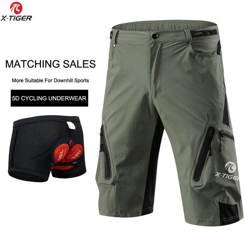 X-TIGER Men's Cycling Shorts With 5D Gel Pad For MTB