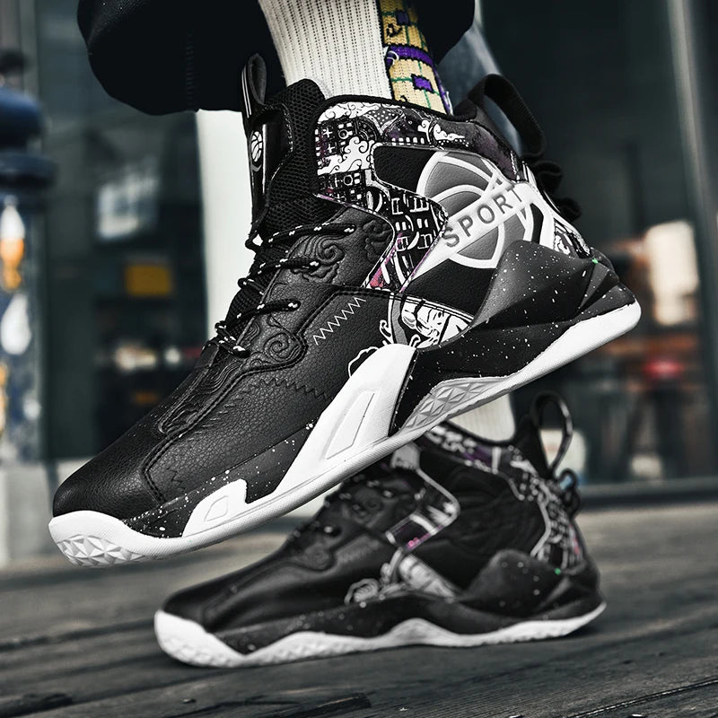 Yuyin Men High Top Basketball Shoes Breathable Athletic Sneakers