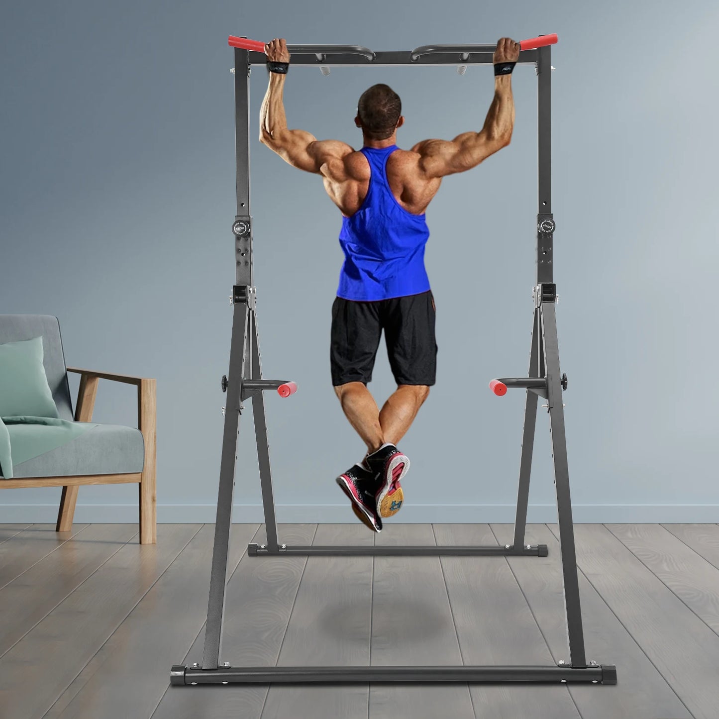 Industrial-Grade Power Tower Pull Up Bar Dip Station Home Gym