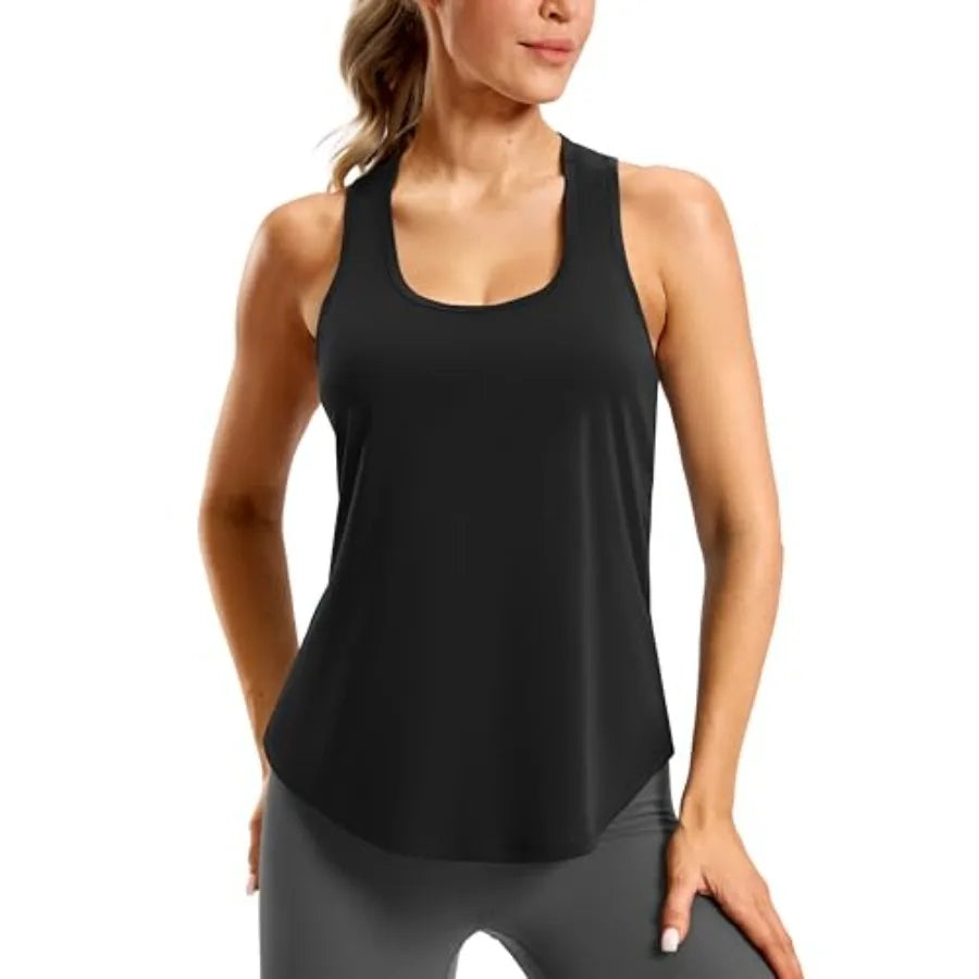 SANTINY Women's Racerback Workout Tank Top For Gym Yoga