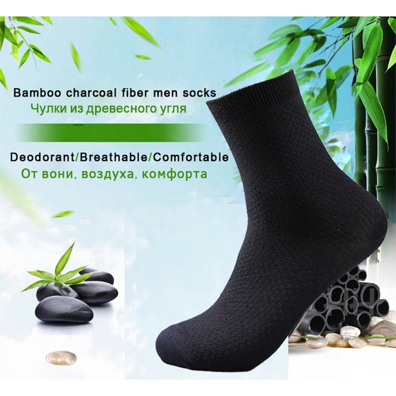 Men's Bamboo Fiber Socks 10 Pairs for Business Casual