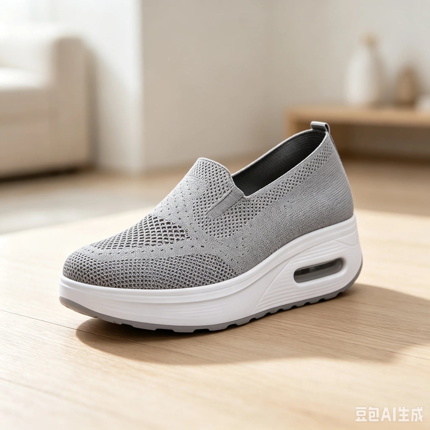 Women Slip On Breathable Platform Walking Shoes With Air Cushion