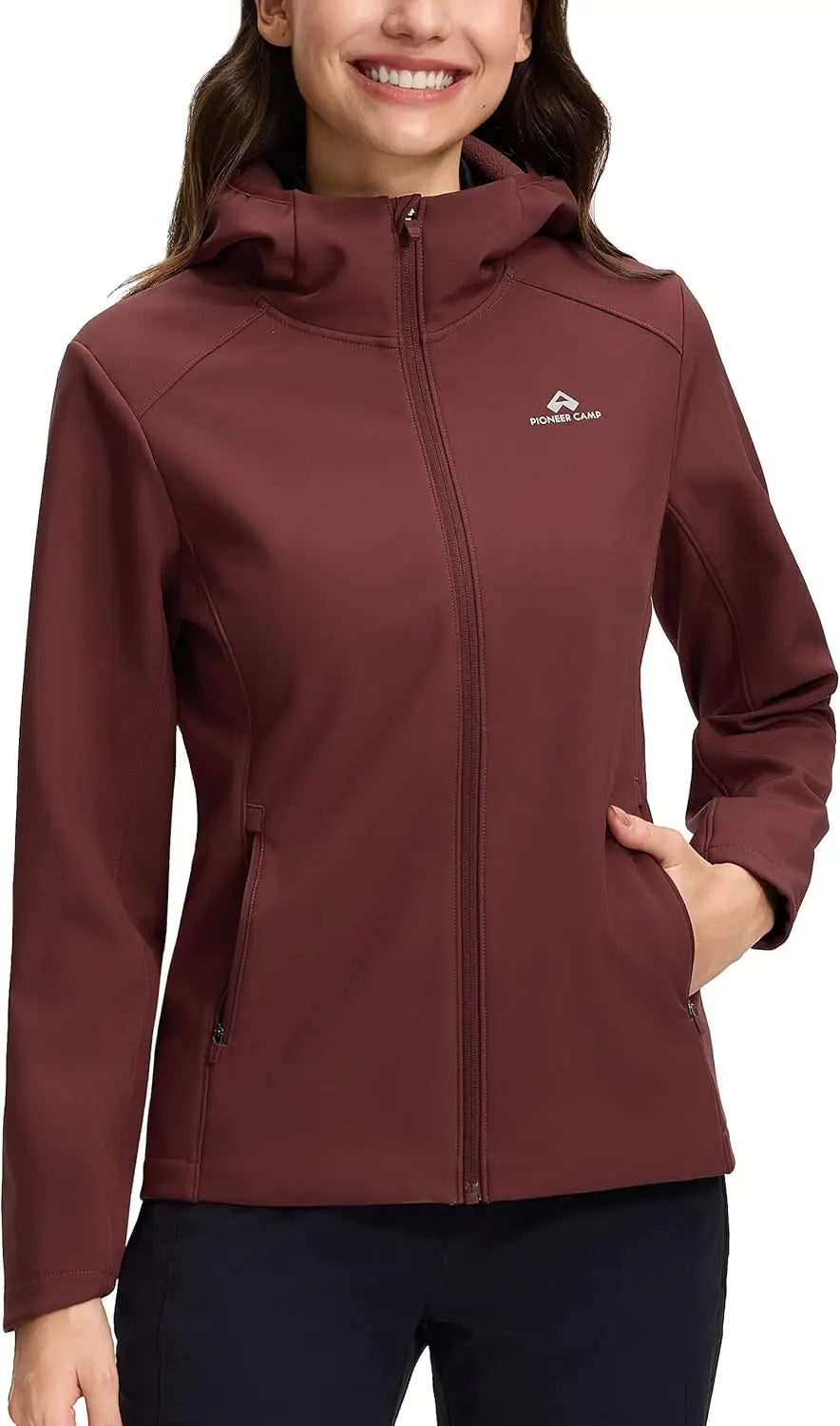 Pioneer Camp Womens Softshell Jacket Fleece Lined Waterproof 30k Hooded