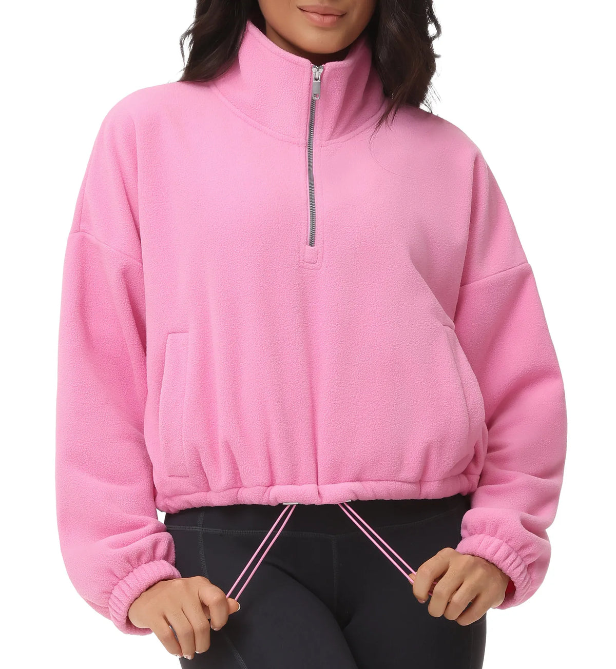 THE GYM PEOPLE Women's Half Zip Fleece Workout Pullover Sweatshirt
