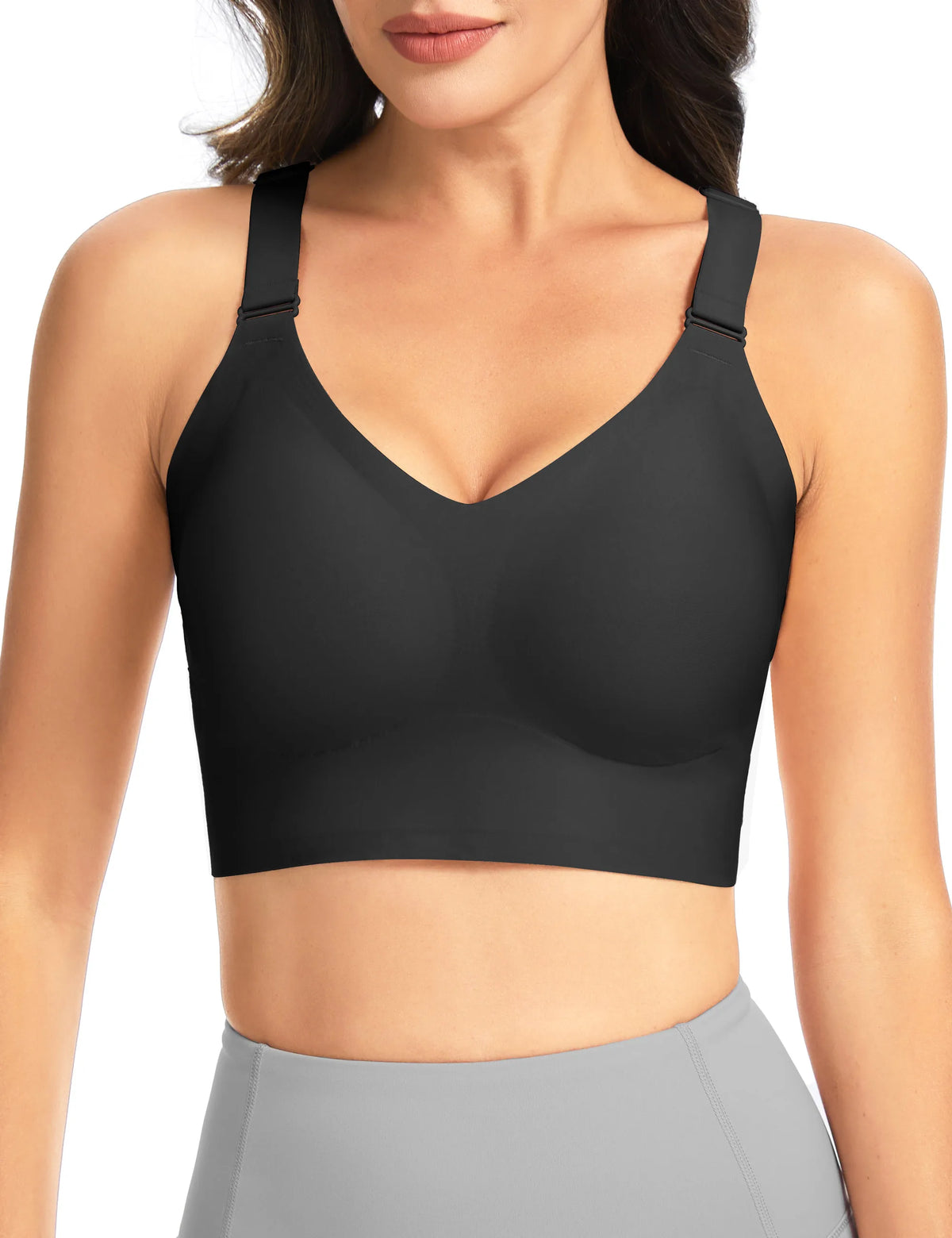 THE GYM PEOPLE Women's Wireless Racerback Seamless Push Up Bra