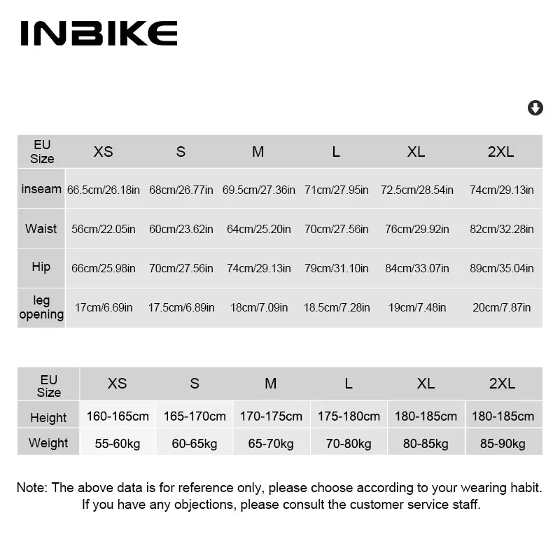INBIKE Men's Thermal Fleece Cycling Bib Pants With Gel Padding