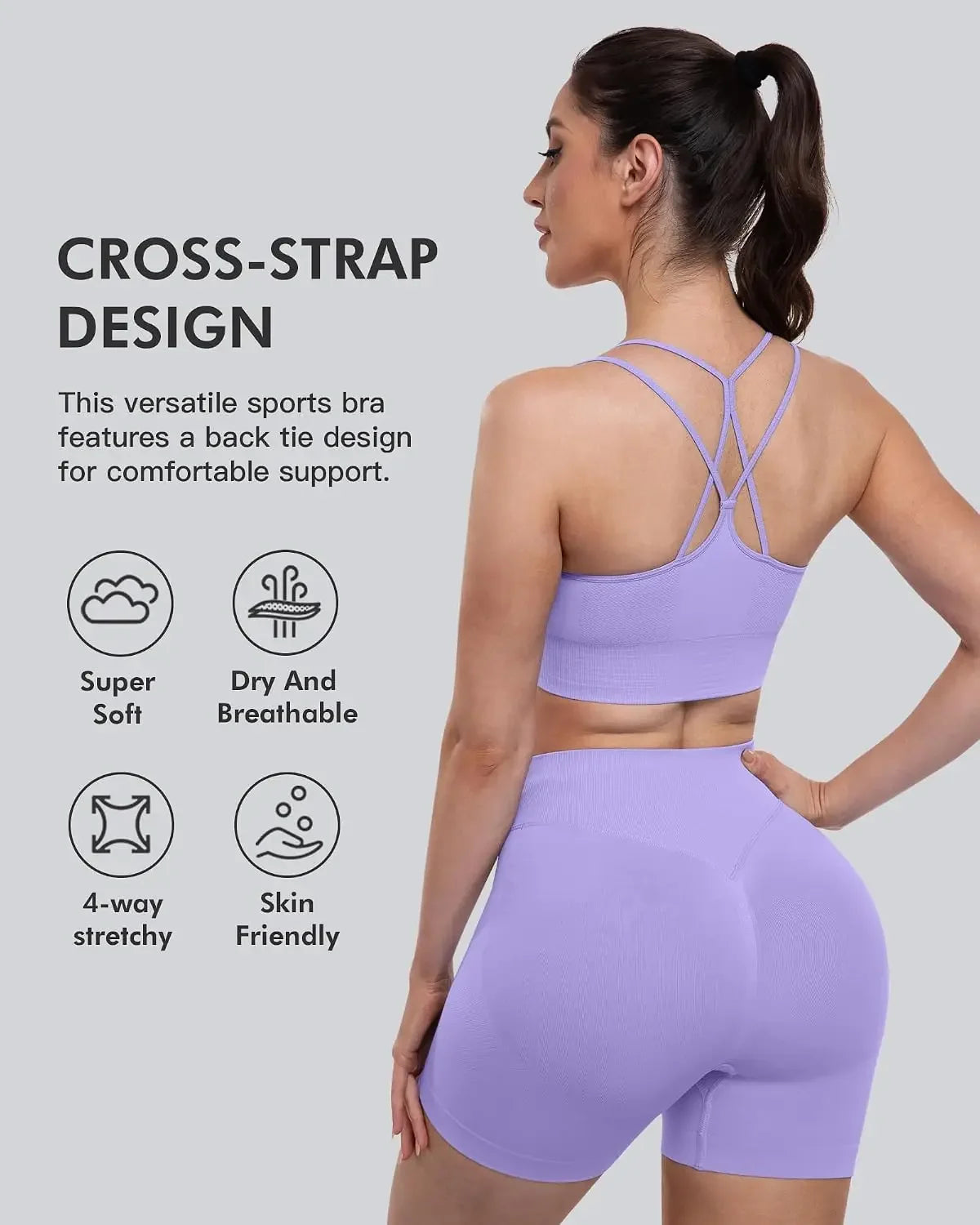 Sports Bras For Women Padded High Support Seamless Racerback