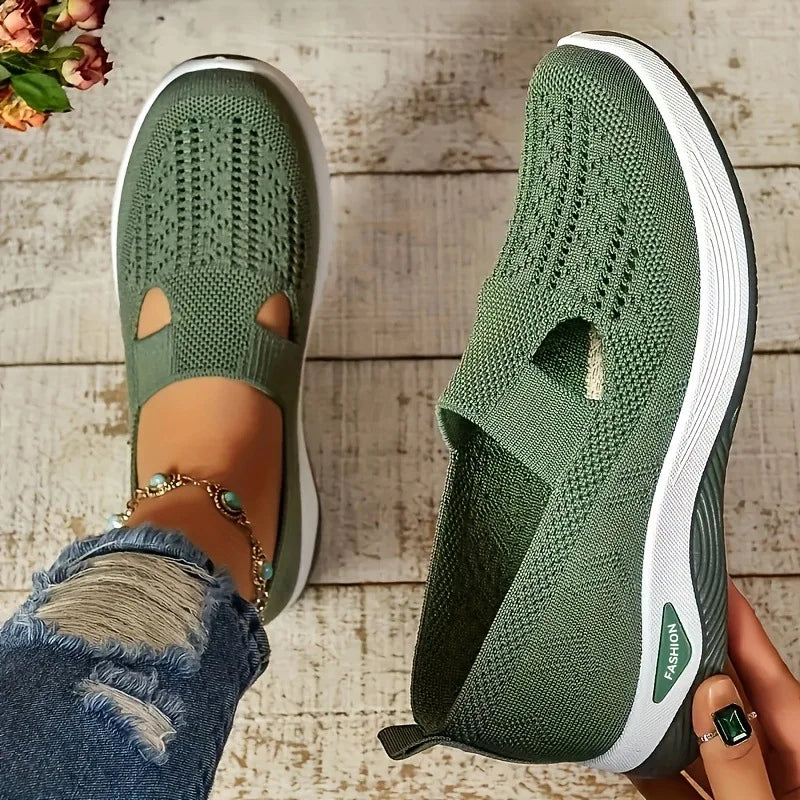 Women Lightweight Slip-On Loafers With Perforated Mesh For All-Day Comfort