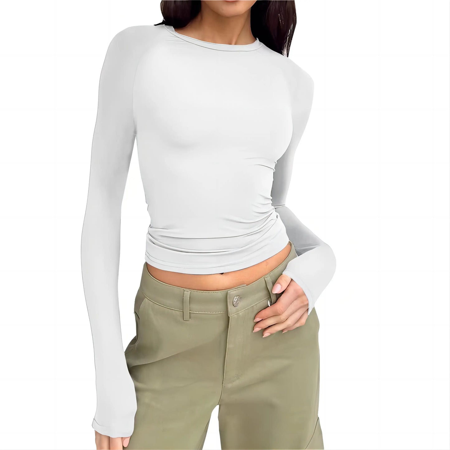 Women's Casual Sports Long Sleeve T Shirt Slim Fit Hoodie