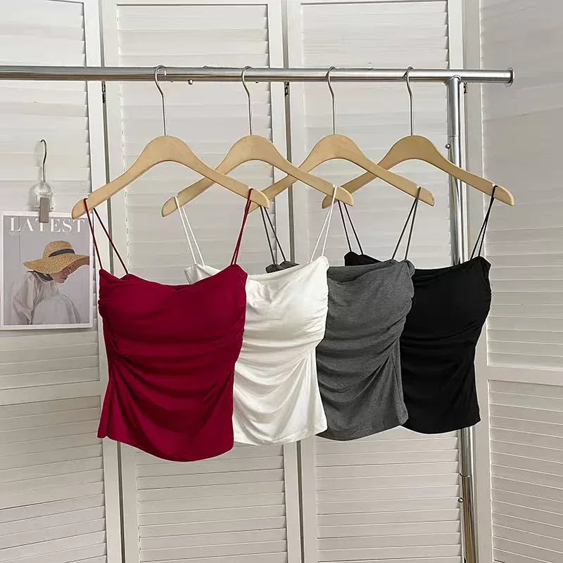 Women Seamless Camisole Tank Top With Chest Pads And Support