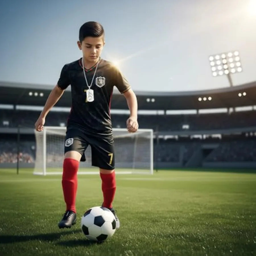 Soccer Jersey Set Kit With Necklace For Boys And Girls