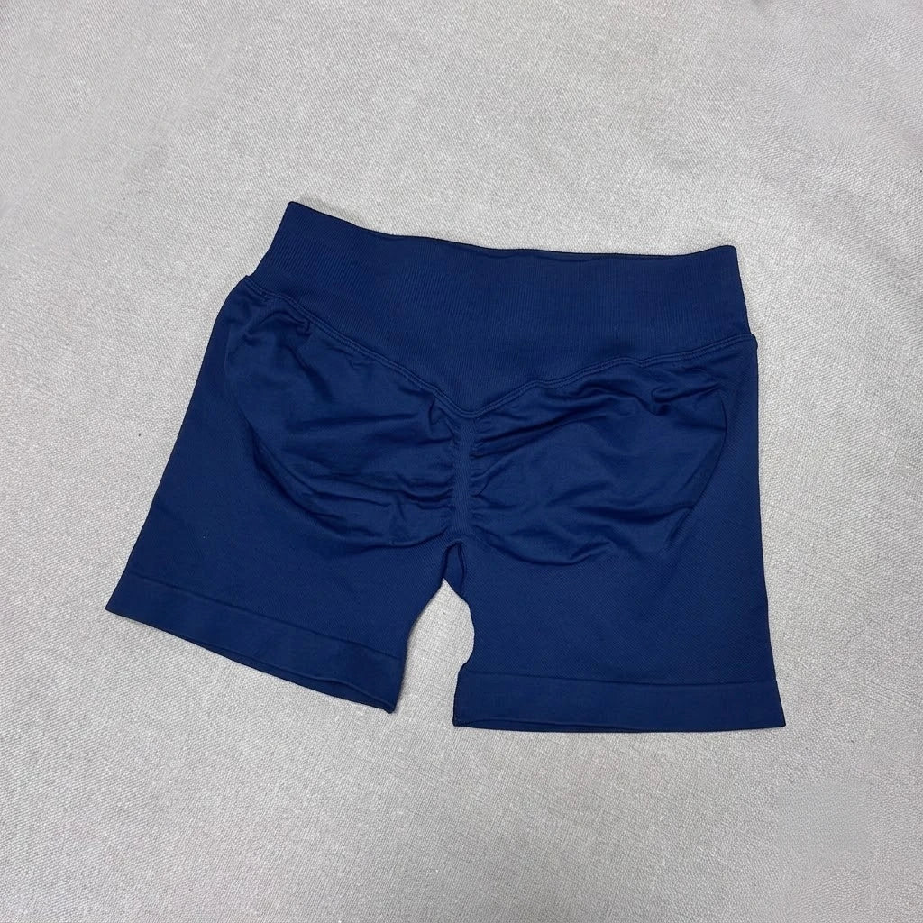 Seamless Yoga Shorts For Women Low Waist Triple Panel Waistband
