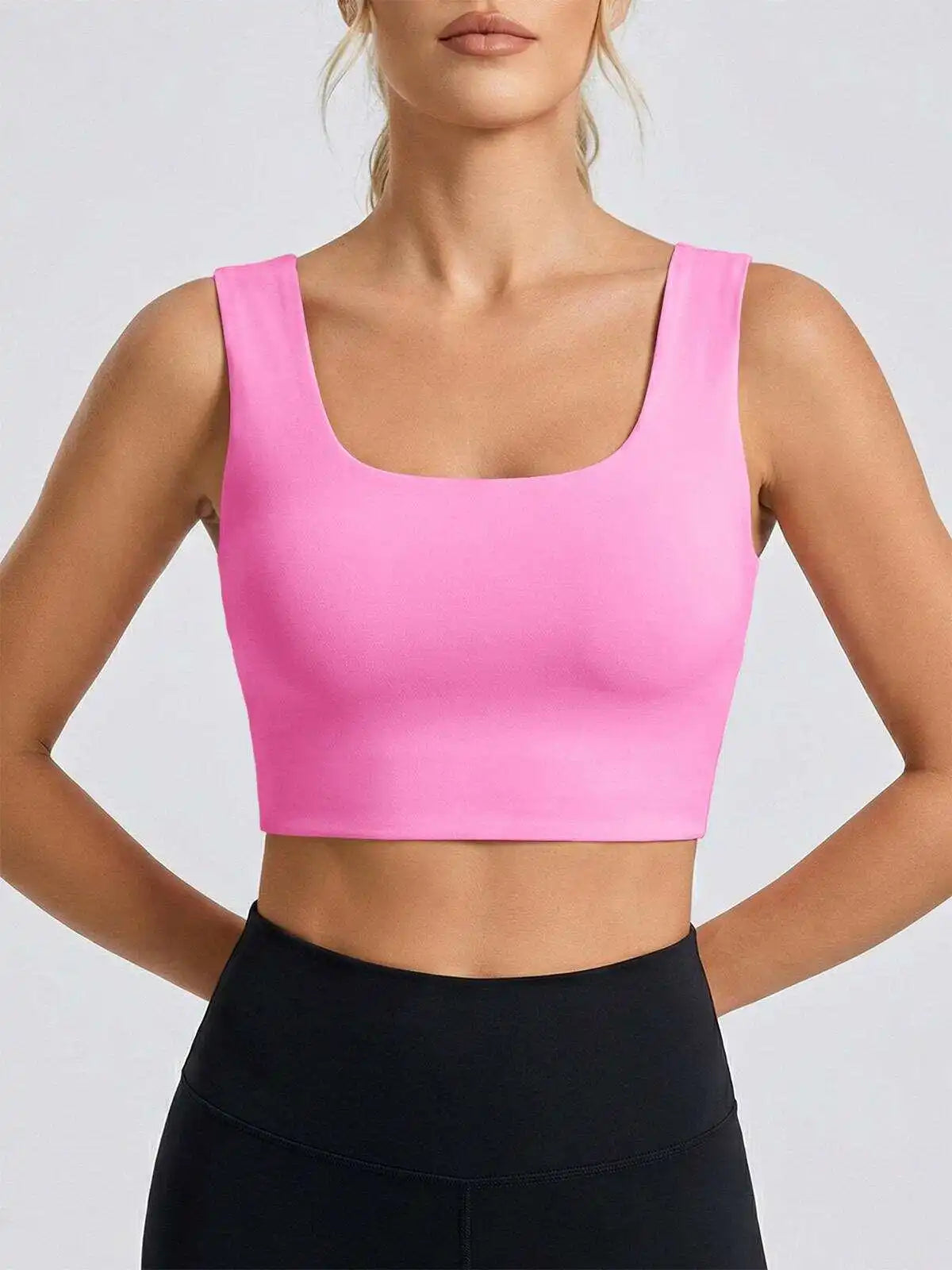 Women Seamless Sports Bra Padded Longline Yoga Crop Top