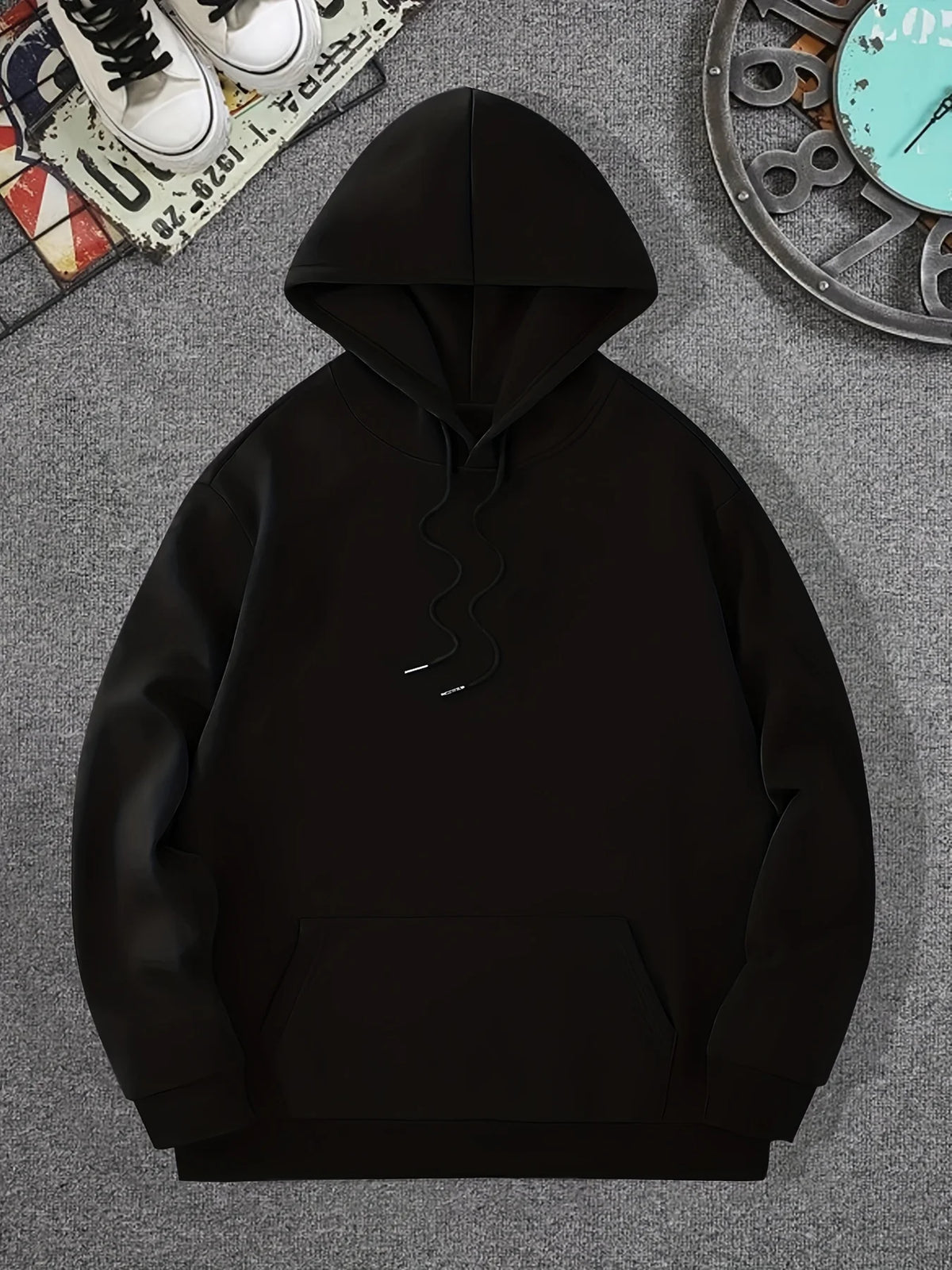 Men's Halloween Gothic Skeleton DJ Pumpkin Head Turntable Hoodie