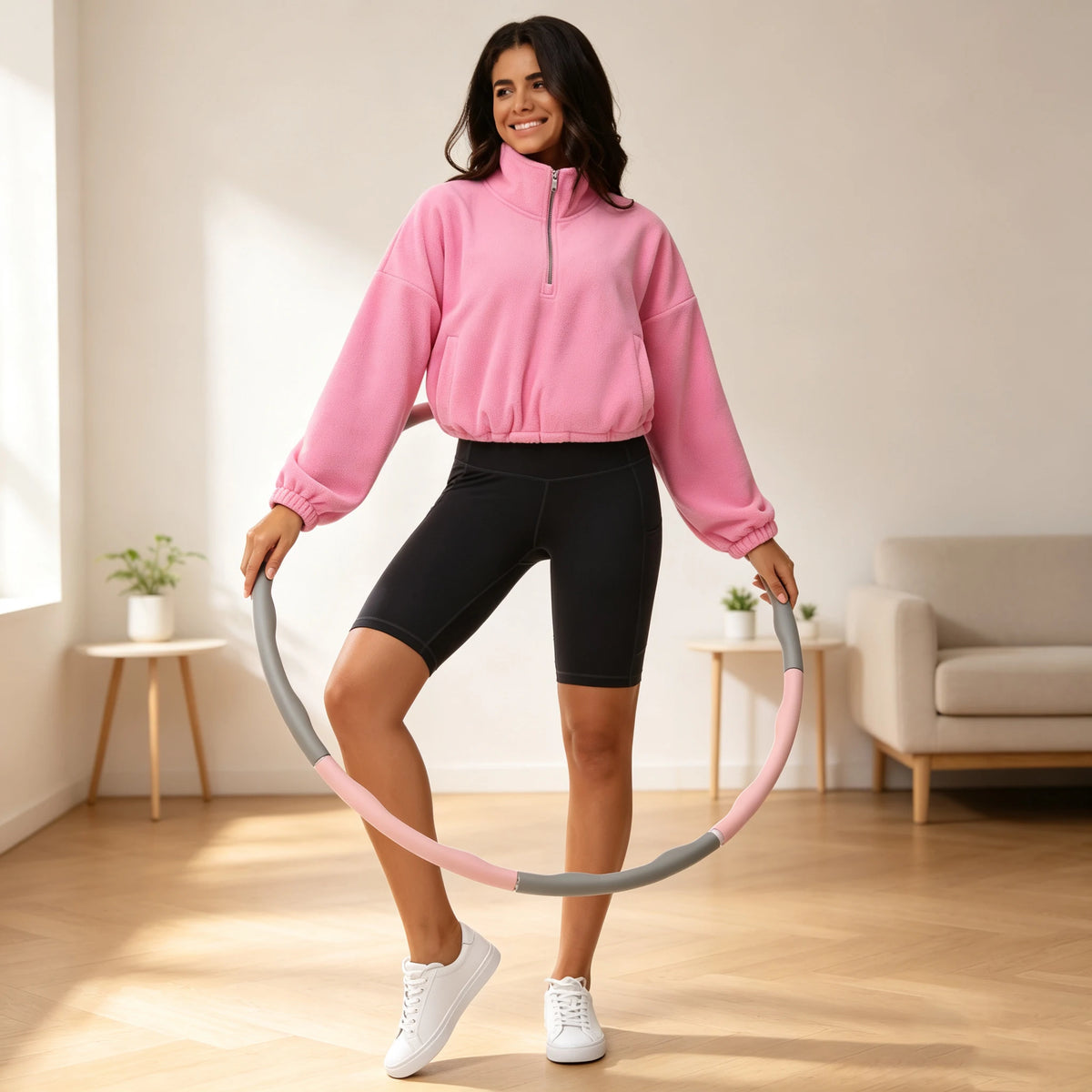 THE GYM PEOPLE Women's Half Zip Fleece Workout Pullover Sweatshirt