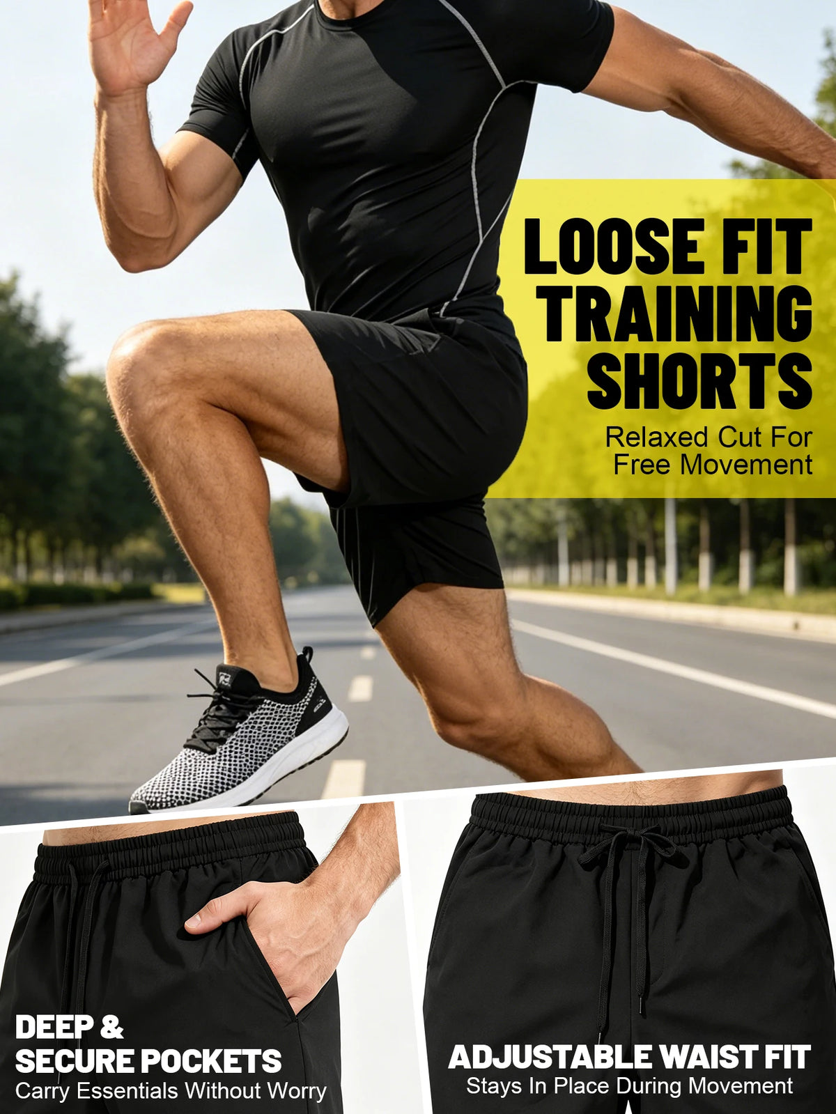 Men Quick Drying Gym Set Breathable Training Sportswear For Fitness