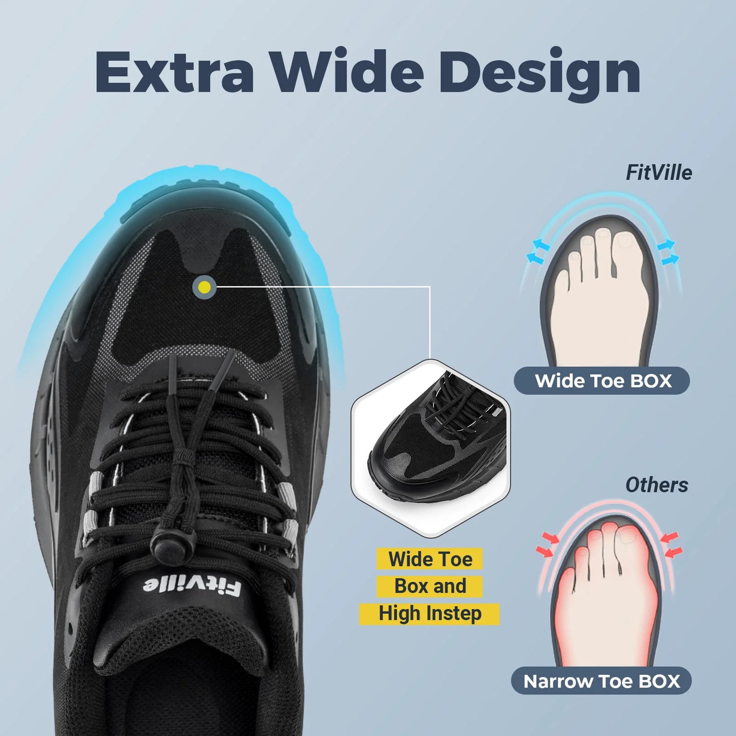 Fittington Breathable Mesh Hiking Shoes For Men With Arch Support