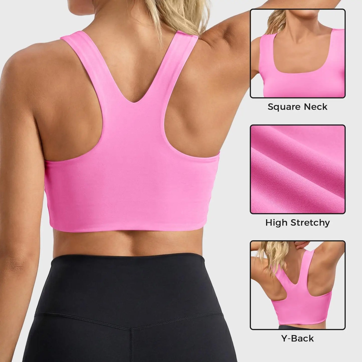 Women Seamless Sports Bra Padded Longline Yoga Crop Top