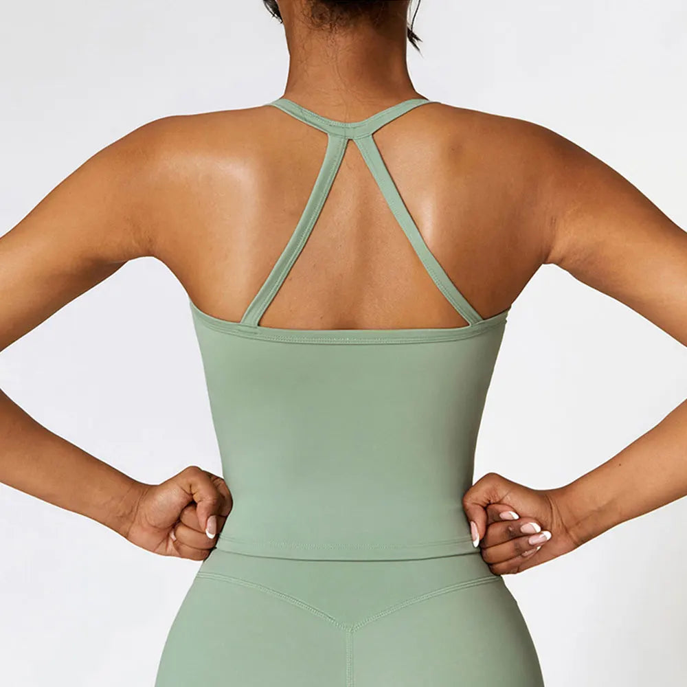 Cross Back Yoga Sports Bra Breathable Shockproof Gym Top