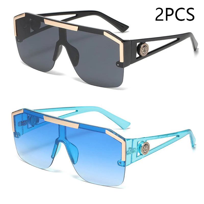 Unisex Oversized Square Sunglasses Gradient UV400 Driving Eyewear
