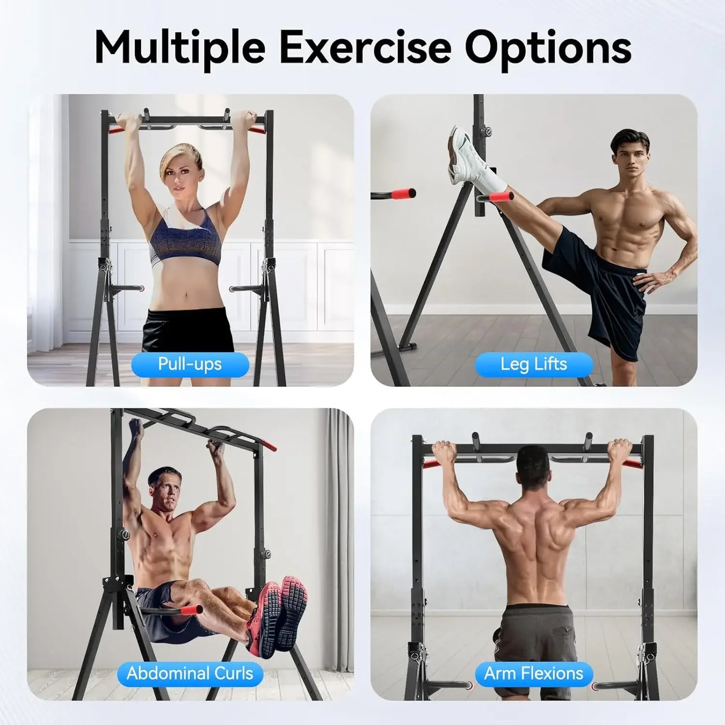 Industrial-Grade Power Tower Pull Up Bar Dip Station Home Gym