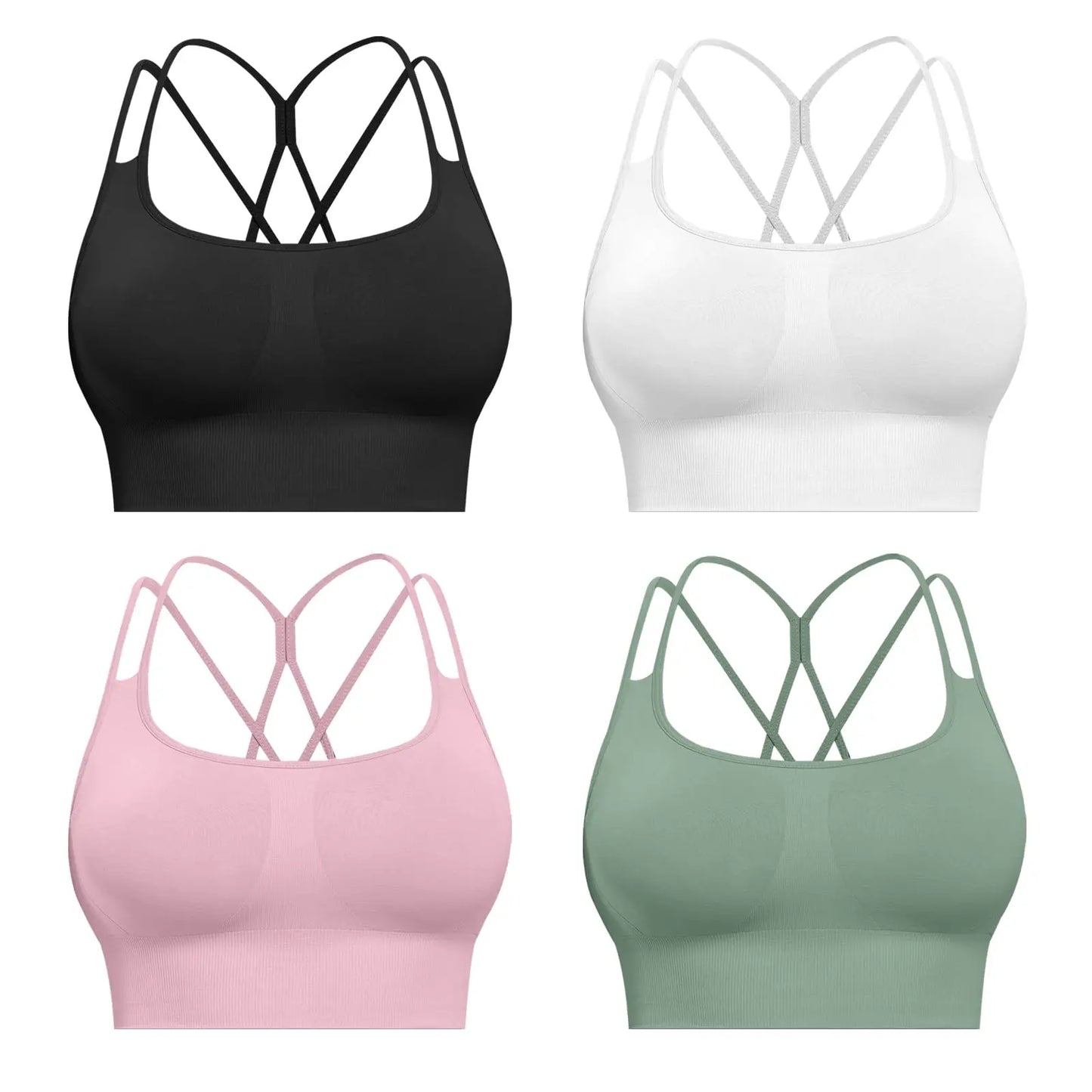 Sports Bras For Women Padded High Support Seamless Racerback