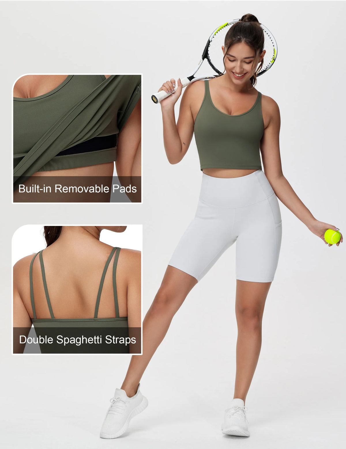 The Gym People Womens Wireless Padded Longline Yoga Sports Bra