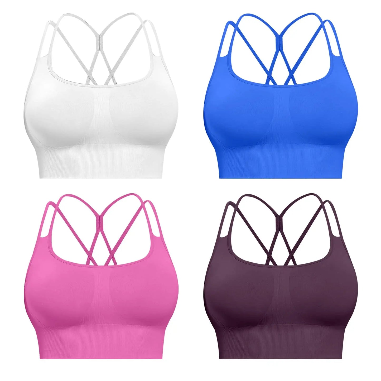 Sports Bras For Women Padded High Support Seamless Racerback