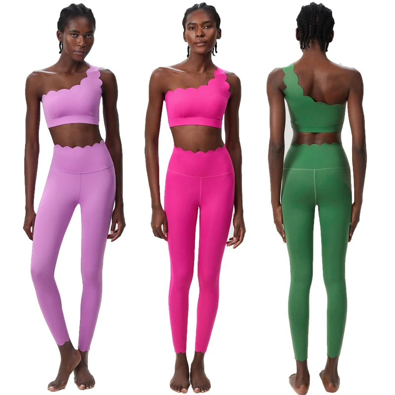 Womens Two Piece Fitness Yoga Set Quick Dry Breathable Sportswear