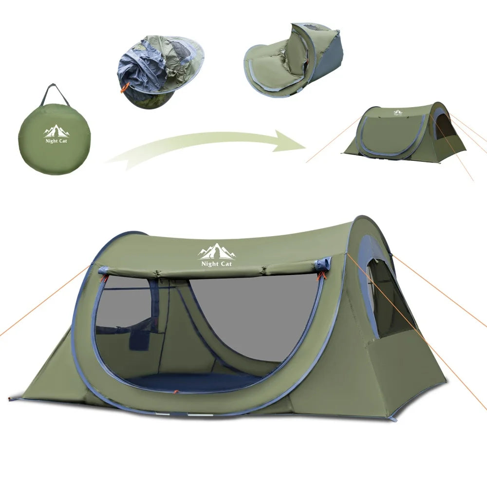 Night Cat Two Person Pop Up Tent With Mosquito Net Waterproof