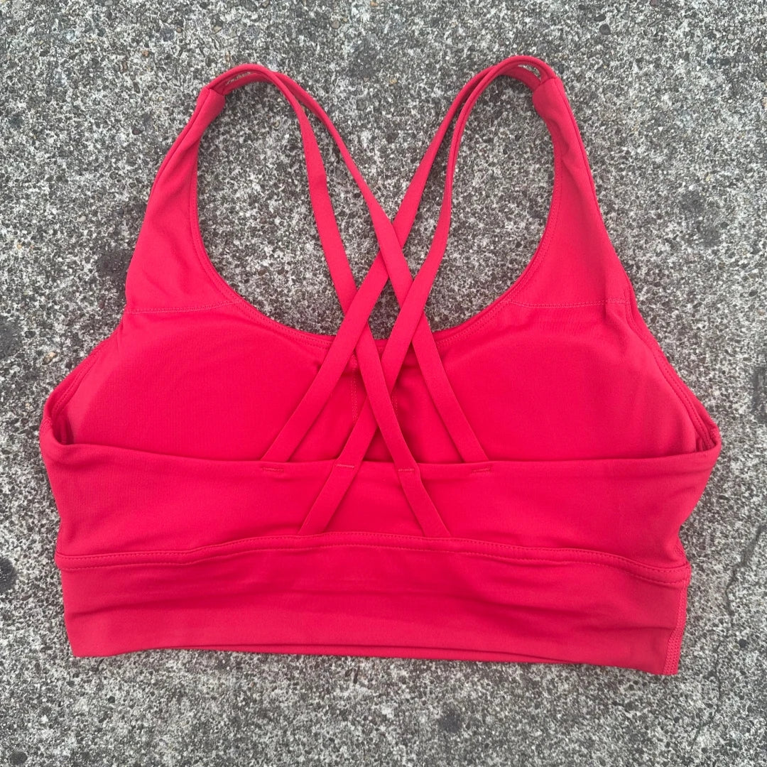Cross Back Womens Breathable Fitness Bra Top With Chest Pad Nylon