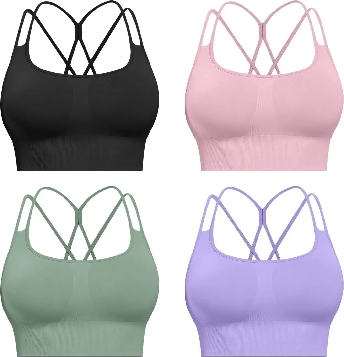 Sports Bras For Women Padded High Support Seamless Racerback