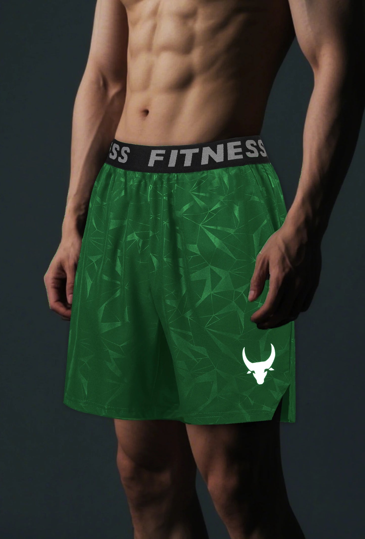 QuickDry Breathable Geometric-Print Athletic Shorts for Men