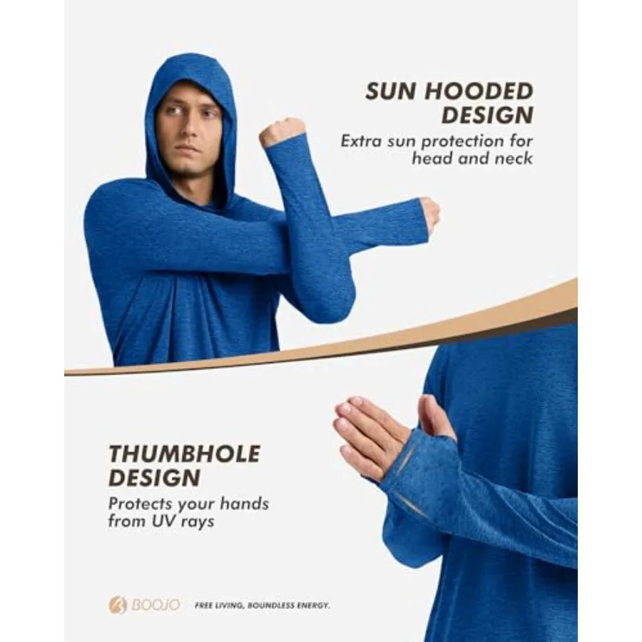 BOOJO Sun Hoodie UV UPF 50 Long Sleeve Shirt For Men Women