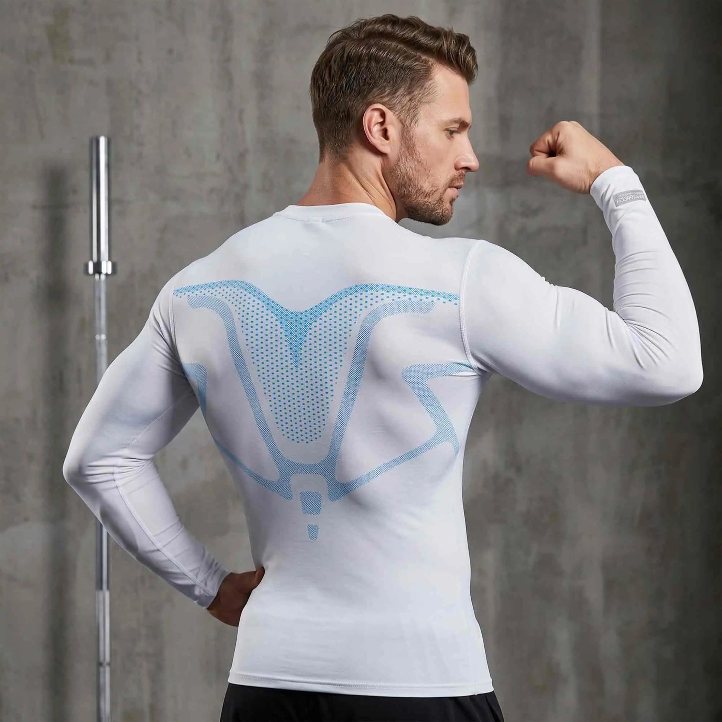 Men's Compression Shirts Long Sleeve Baselayer MoistureWicking Gym Tee Set