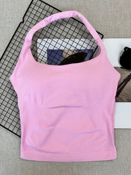 Women's Seamless Sports Tank Top With Removable Bra Pad