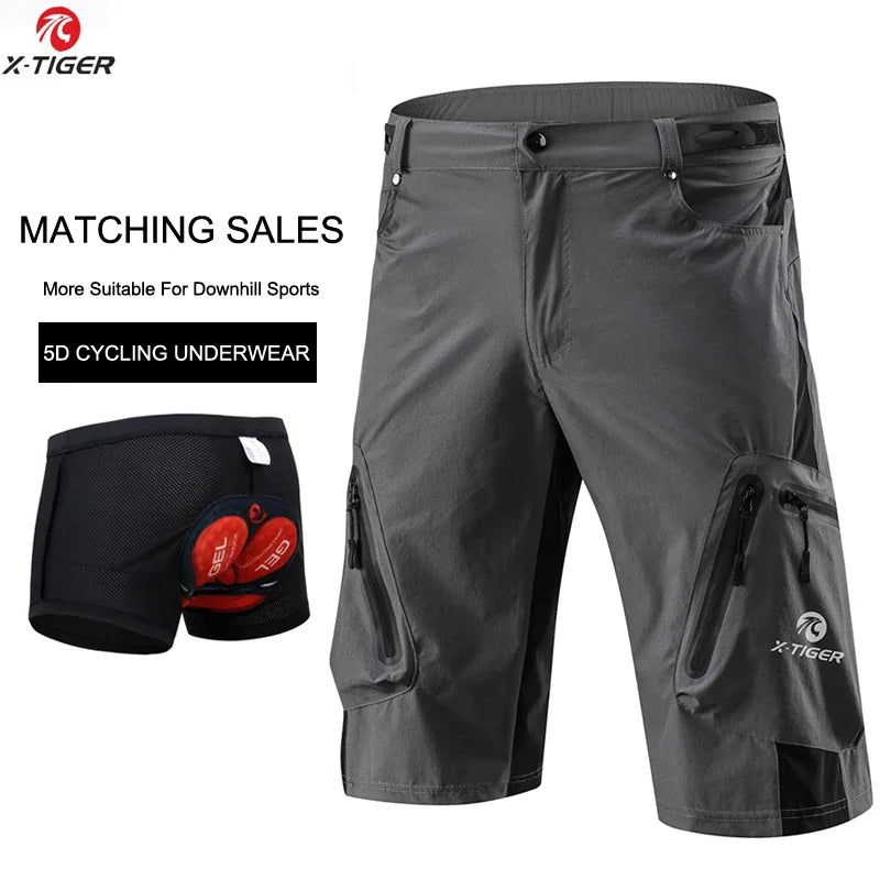 X-TIGER Men's Cycling Shorts With 5D Gel Pad For MTB