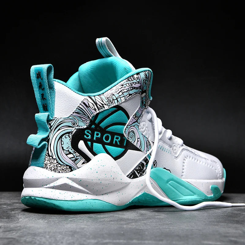 Yuyin Men High Top Basketball Shoes Breathable Athletic Sneakers