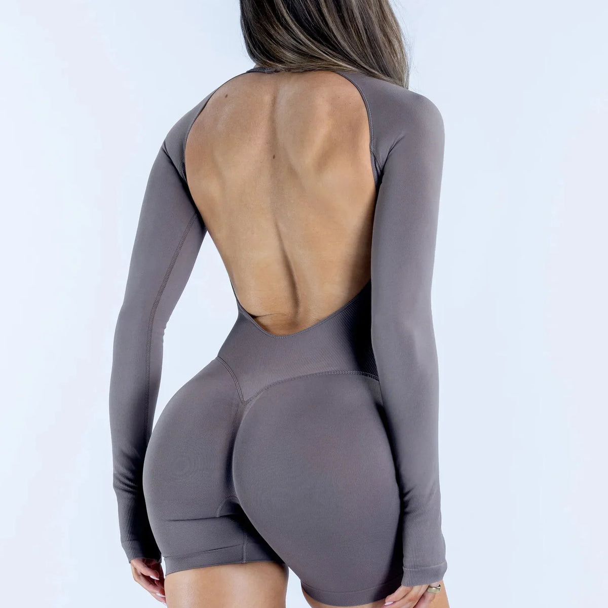 NCLAGEN Women's Seamless Long Sleeve Yoga Fitness Workout Jumpsuit